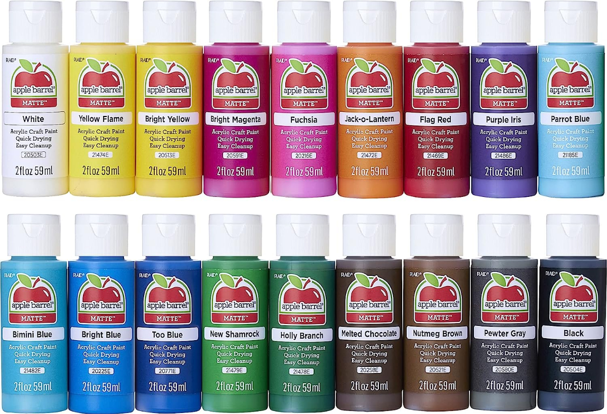 Apple Barrel PROMOABI Acrylic Paint Set, 2 Fl Oz (Pack of 18