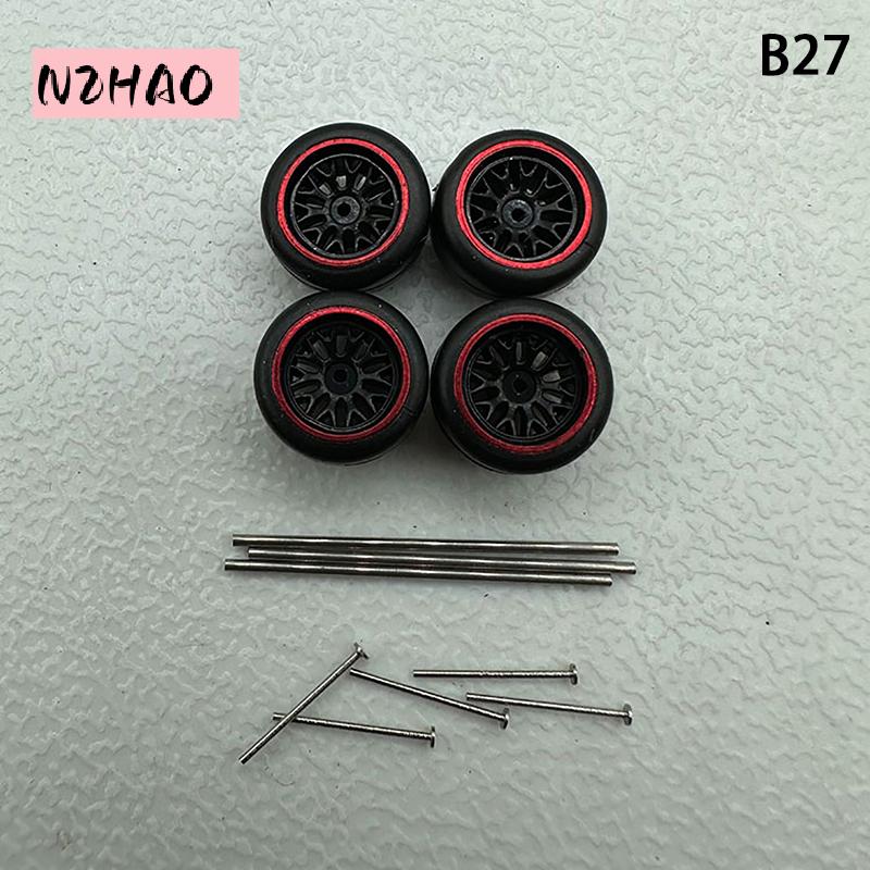 Creative Abs Basic Modified Toy Car Parts for Hotwheels Tomica Mini Gt 1 Set 1 64 Wheel Car Model with Rubber Tires - 4