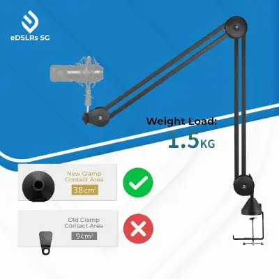 【NEW 2021】eDSLRs Upgraded Microphone Suspension Boom Scissors Arm Pro 100cm Heavy Duty with Built-In Spring PSA1 Zoom Meeting Podcast Clubhouse Youtube twitch