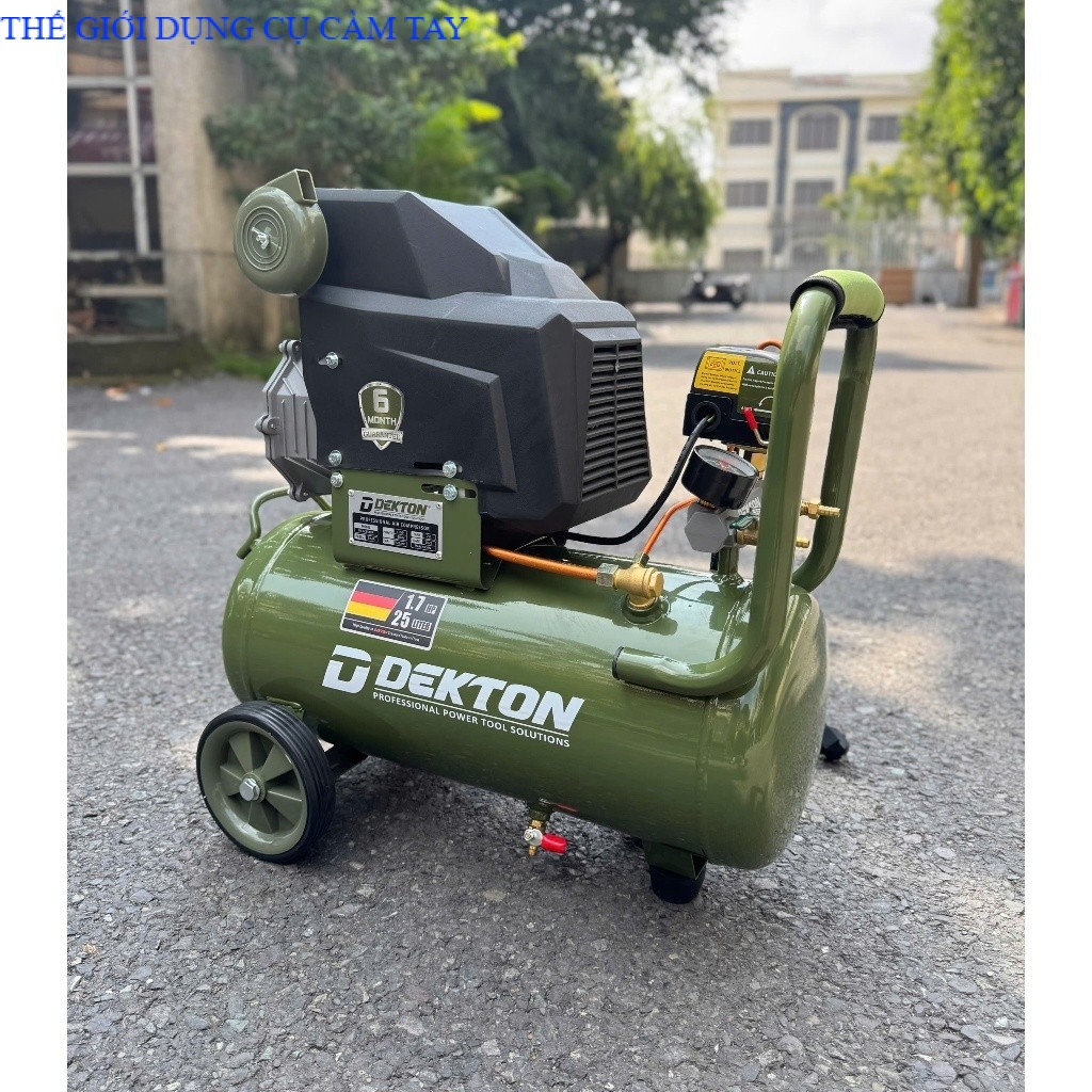 [CHÍNH HÃNG] Máy Nén Khí Có Dầu DEKTON DK-AC25XDR - Công Suất 1.7HP 1300W - Bình 25L -150L/Phút THÉ GIỚI DỤNG CỤ CÂM TAY