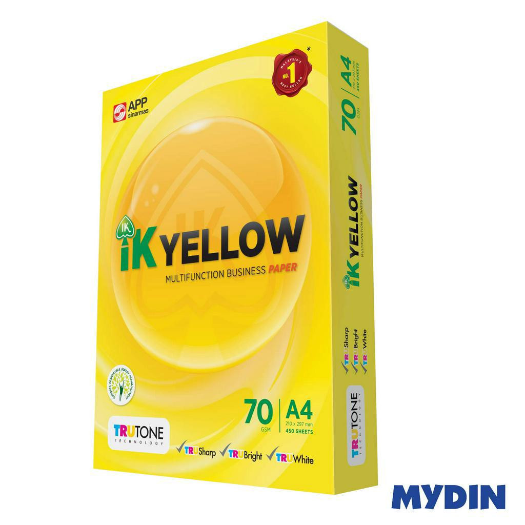 IK Yellow A4 Multifunction Business Paper (70gsm x 450s)