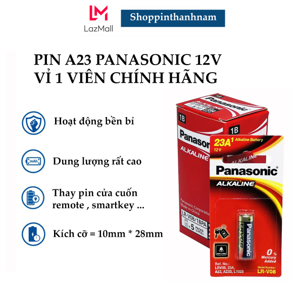 Pin A23 Panasonic 12V thay pin cửa cuốn LR-V08