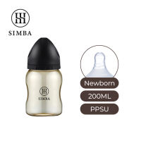 【New Colour】Simba allonge Newborn (200ml/7oz) PPSU Wide Neck Anti-Colic Feeding Bottle Round Hole S Teat /SS Teat