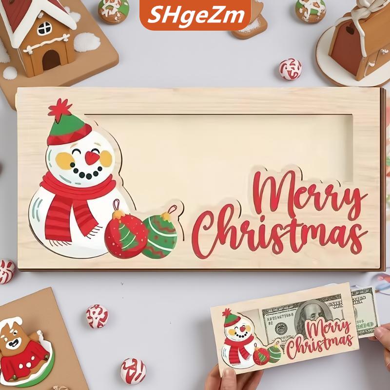 [COD] SHgeZm Giáng Sinh Bằng Gỗ Thẻ Tiền Chủ Gỗ Tiền Chủ Trang Trí Phong Bì Người Tuyết Và Thư Thiết Kế Phong Bì Thiệp Chúc Mừng