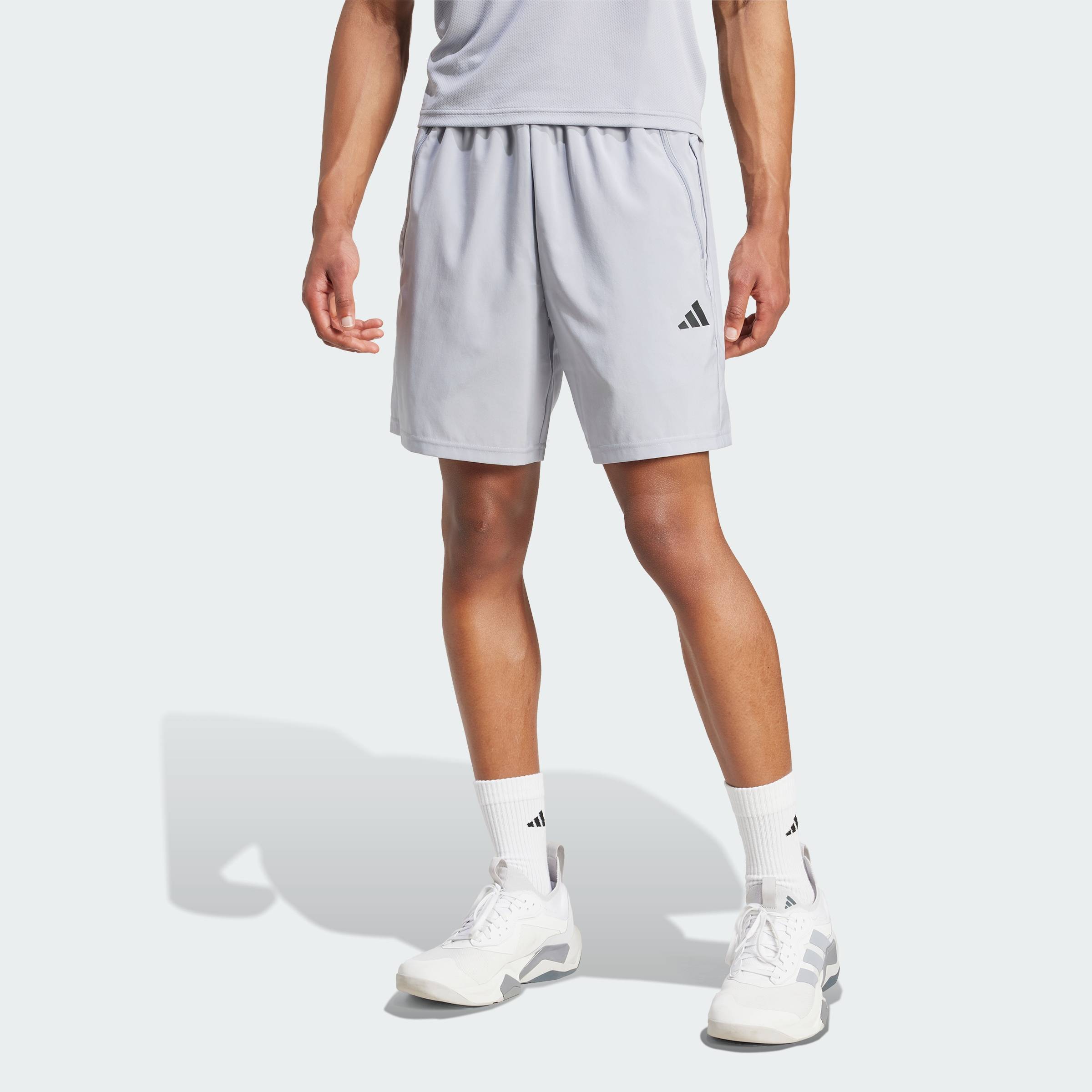 [CHỈ 11-12.10-MUA 3 GIẢM 40%] adidas Tập luyện Quần Short Dệt Tập Luyện Train Essentials Nam Xám JX2716