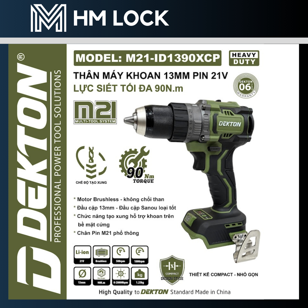 [NEW] THÂN MÁY KHOAN PIN 3 CHỨC NĂNG 21V DEKTON M21-ID1390XCP - BRUSHLESS / 90N.M - HÀNG CHÍNH HÃNG