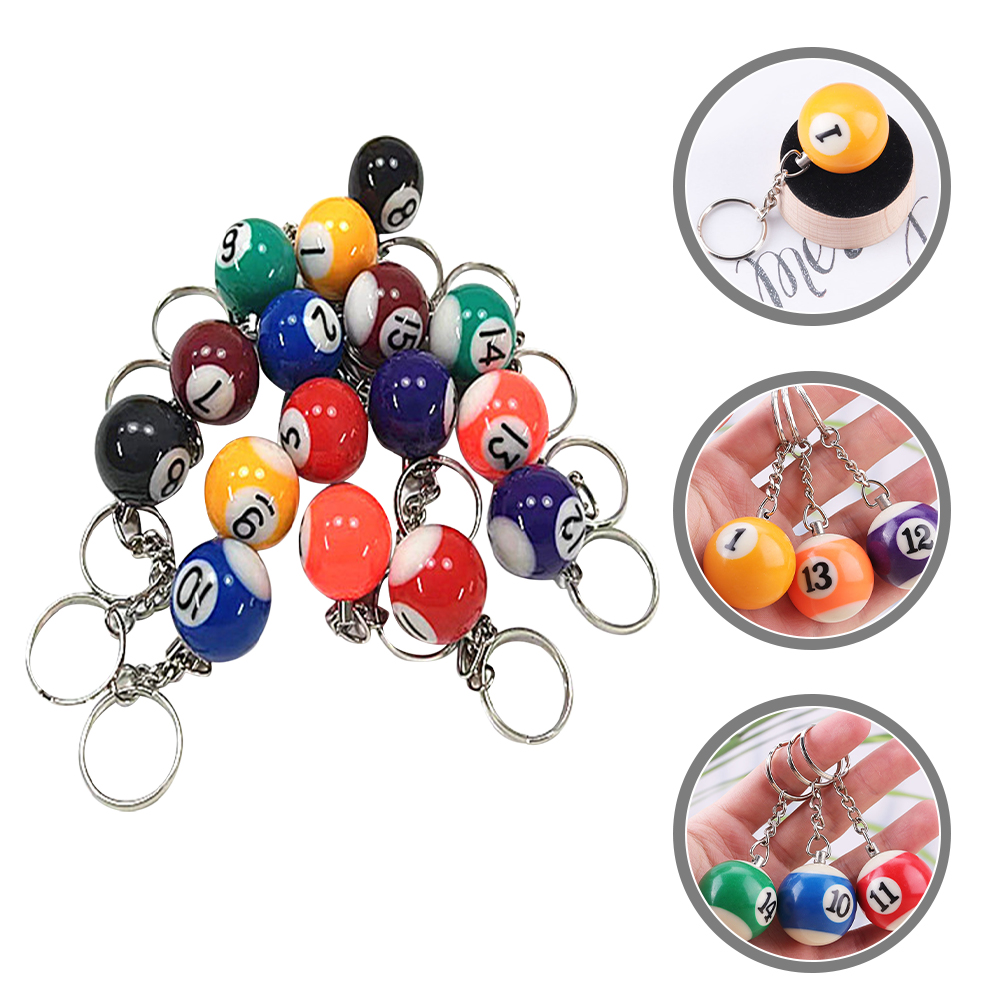 16 cái Bowling Pin trang trí Bowling Keychain bi-a Móc Chìa Khóa đồ trang sức trẻ em bida Keychain lưu niệm Bowling Keyring