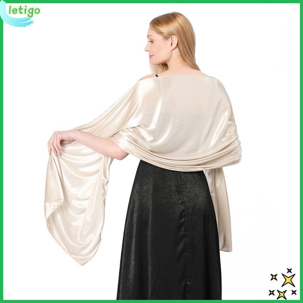 LETIGO Mềm mại Khăn choàng nữ Bánh cuốn Áo choàng dự tiệc Phụ kiện thời trang Khăn trang trí Đám cưới