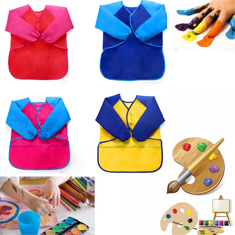123ZOUUI Dễ thương Nướng bánh Thủ công Yếm nấu ăn Không thấm nước Nghệ thuật Tạp dề vẽ tranh cho trẻ em