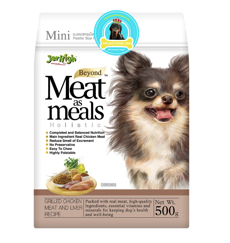 Thức ăn hạt mềm cho chó vị thịt gan gà JERHIGH Meat as Meals Grilled Chicken Meat Liver Recipe