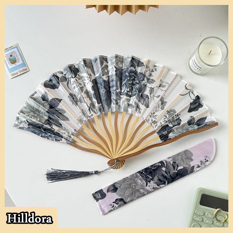 [Hilldora] Trung Quốc Nhật Bản phong cách quạt lụa gấp Quạt đám cưới fan hâm mộ nghệ thuật Quà Tặng khiêu vũ tay fan hâm mộ cổ điển tre gấp tay cầm hoa fan hâm mộ - 2