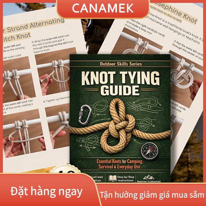 CANAMEK XIMEN Nút thắt ngoài trời hướng dẫn ràng buộc cuốn sách nút thắt sinh tồn thiết yếu từng bước hướng dẫn minh họa cho cắm trại EDC