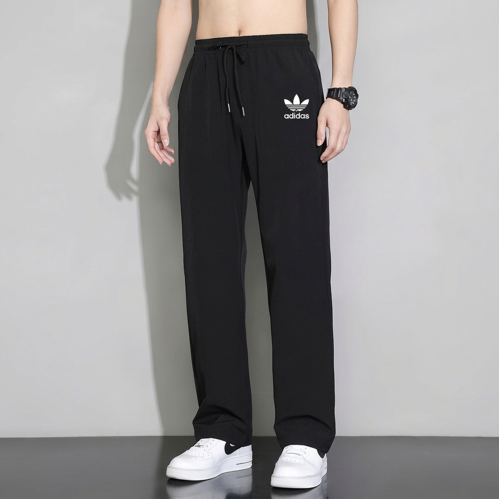 Summer Straight-Leg Long Pants Casual Sports Print Trousers