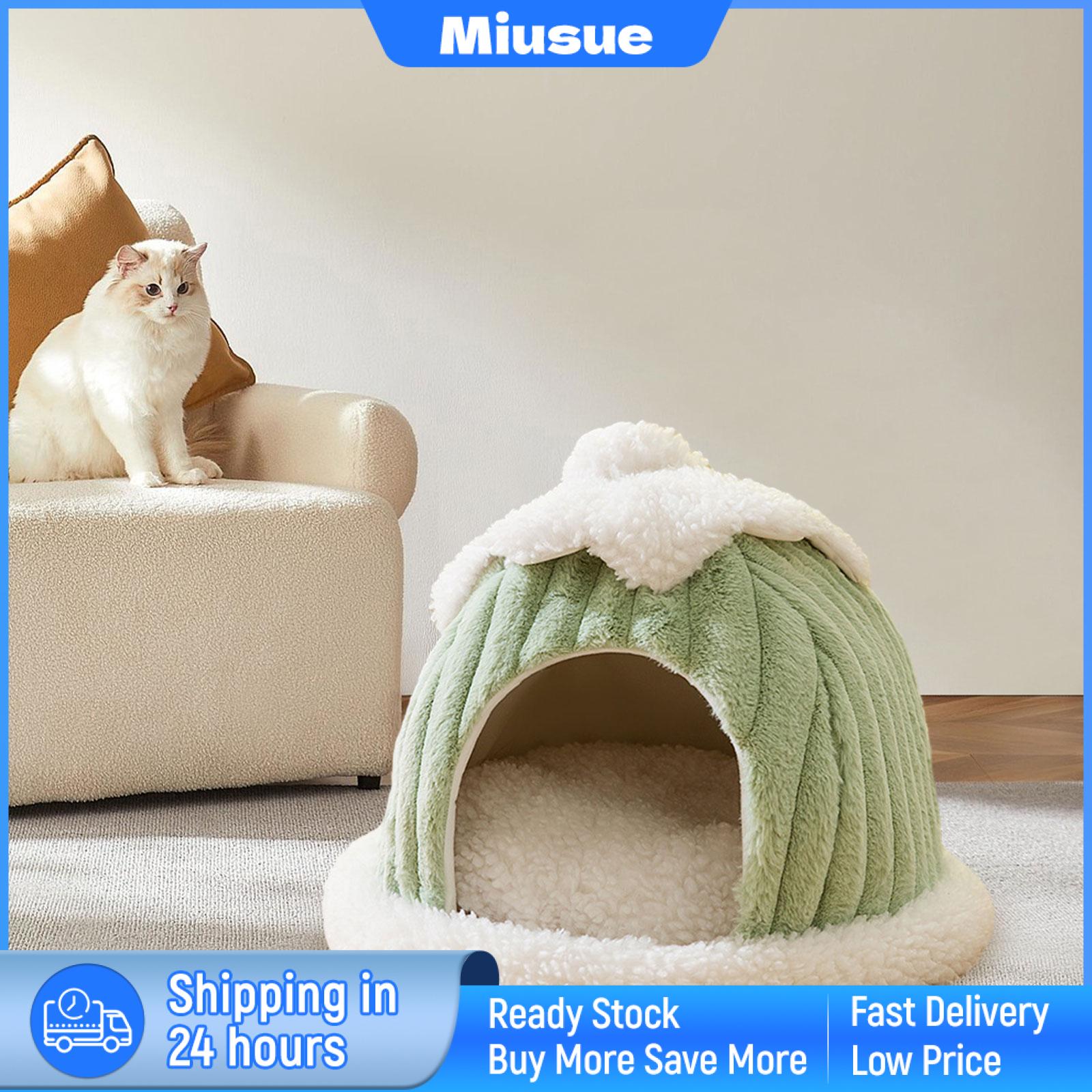 Miusue Semi Closed Cat Nest Cat Pet Bed Cat Tent House Pets Cave Bed for Kitten Hedgehog