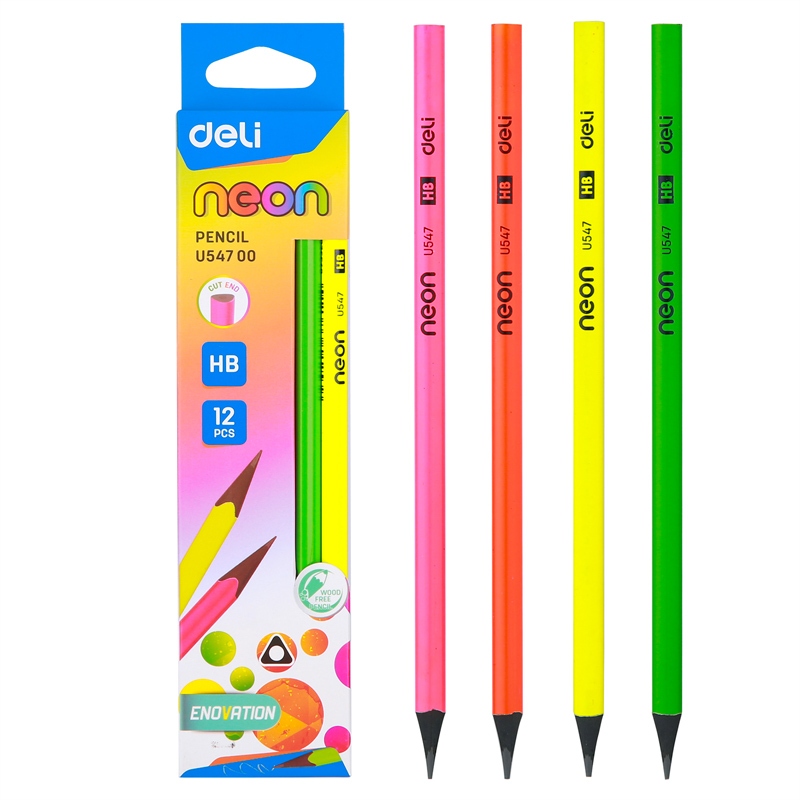 Deli 12Pcs Pencil 12Color Box HB Woodless Pencils EU54700
