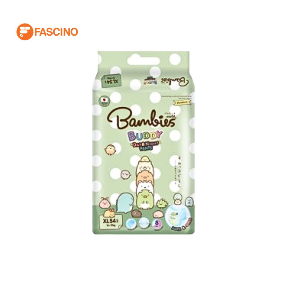BAMBIES BUDDY DAY & NIGHT PANT กางเกงผ้าอ้อมเด็ก Size XL (54 ชิ้น) ราคา 395 บาท*ส่งฟรี