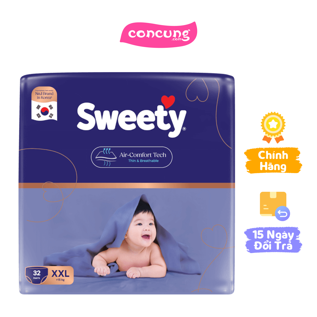 Tã quần Sweety cỡ XXL 32 miếng