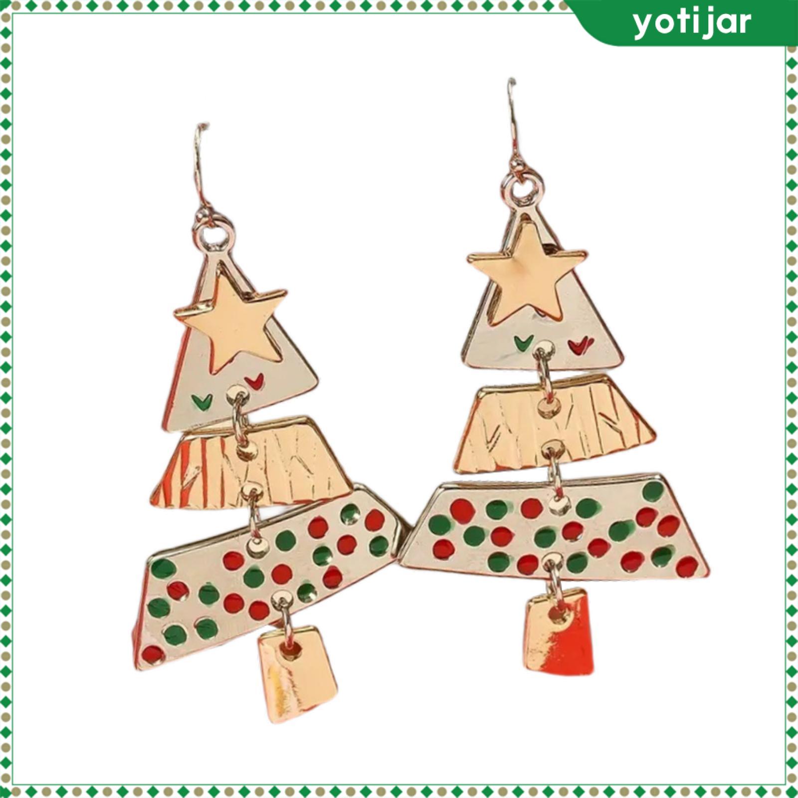 yotijar Christmas Tree Earrings Xmas Earrings for Women Present Alloy Christmas Earrings for Valentines Day Festive Party