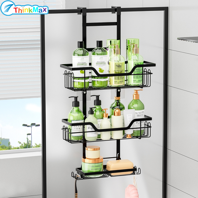 Over The Door Shower Caddy, Hanging Shower Caddy With Hooks And Soap Holder, No Drilling 3 Tier Shower Hanging Organizer Shelf For Bathroom ราคา 500 บาท*ส่งฟรี