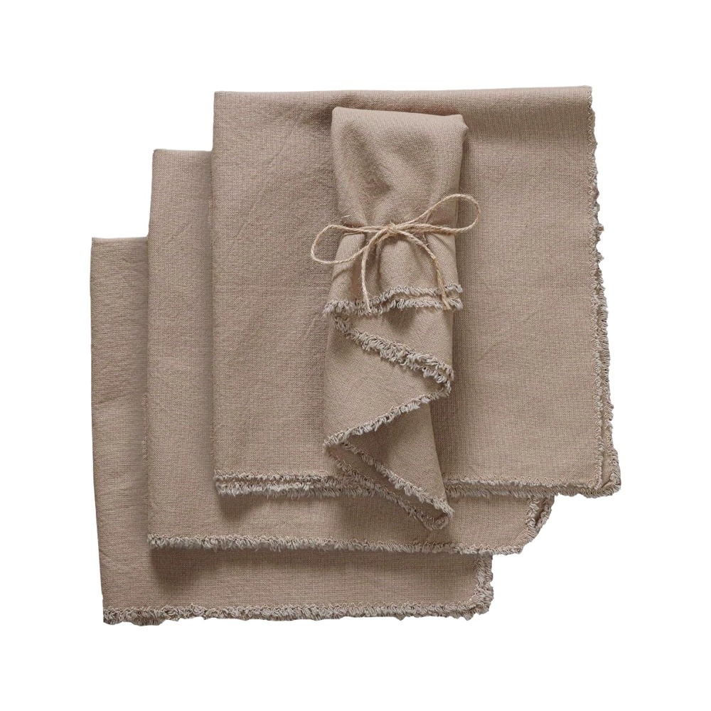 ECOCOKU 4PCS Mềm mại Khăn ăn vải lanh cotton Phong cách mộc mạc Thân thiện với môi trường Khăn ăn vải Tấm cách nhiệt Trang trí Trang trí bàn bằng vải lanh Trang trí đám cưới - 3