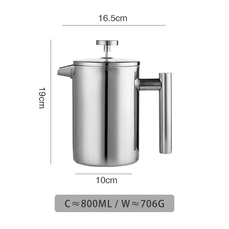 Tầm Nhìn 350Ml/800Ml/1000Ml 304 Thép Không Gỉ Máy pha cà phê French Press Xách Tay phin cà phê pháp 