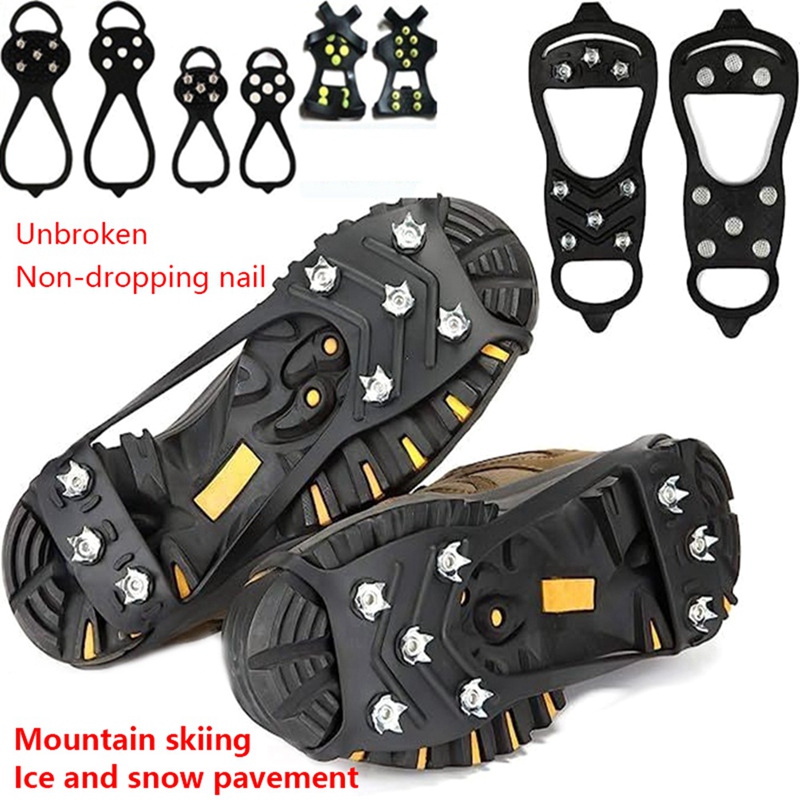 E8Ice Gripper Spike for Shoes Winter Outdoor Anti-Slip Hiking Mountain Climbing Ice Snow Crampons An