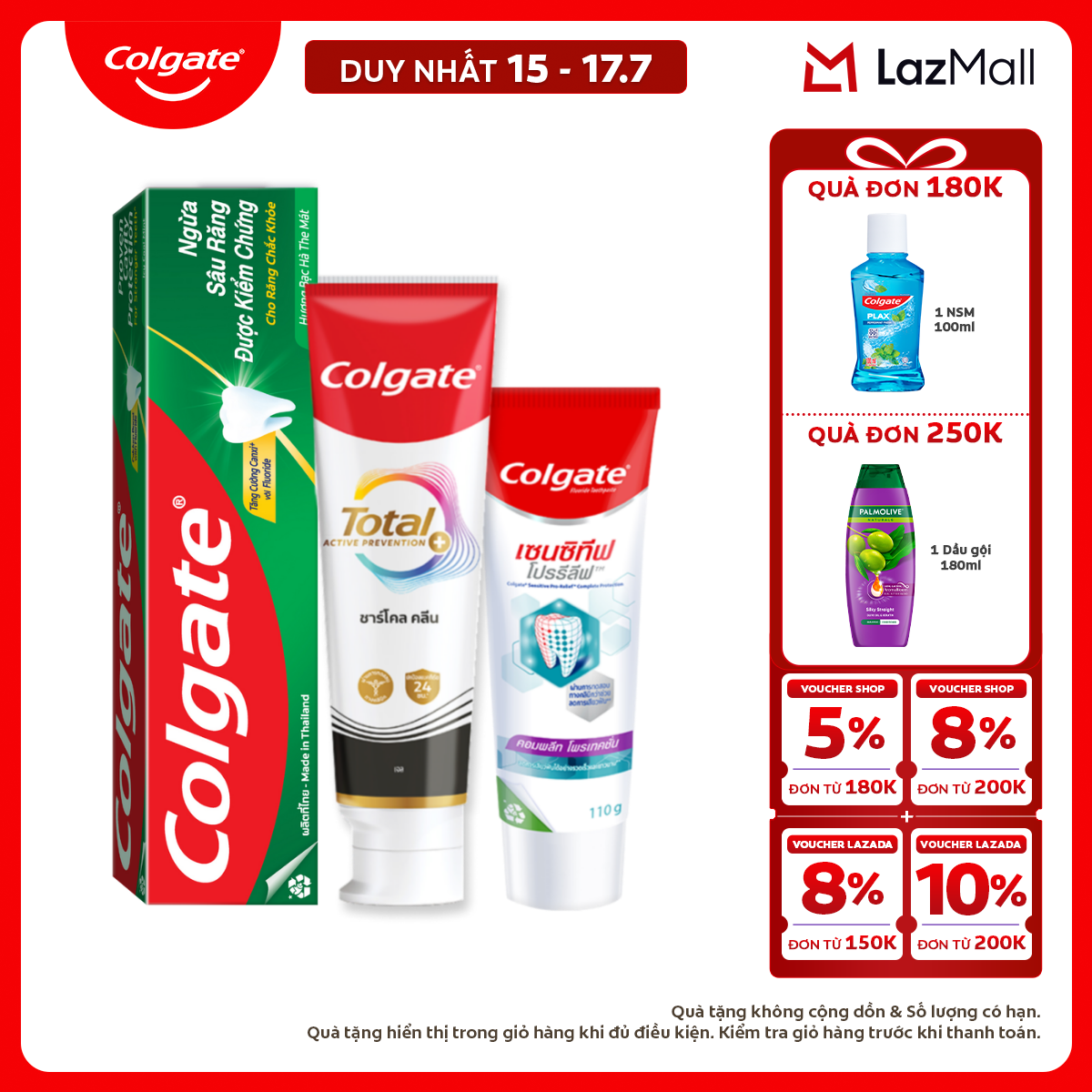 [Chỉ 15-17.7_X2 Voucher giảm đến 18%] Bộ sưu tập các các loại kem đánh răng Colgate hỗ trợ các vấn đề về răng miệng