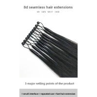 【B.Q】8D Hair Extension 100pcs 45-70cm Invisible and Traceless Crystal Feather Nano Yunnan Hair Handle Straight Hair Patch 100%Human Hair Silk ﻿