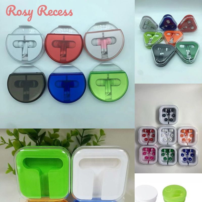 Rosy Recess Colorful Candy Earphones with Compact Case for Everyday Use ราคา 14 บาท*ส่งฟรี