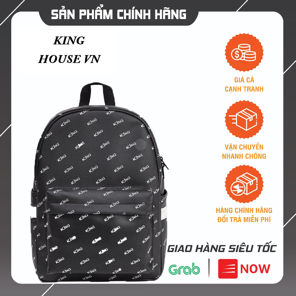 Balo da backpack unisex chống nước - balo backpack king - mẫu 1 - màu đen
