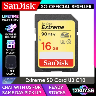 SanDisk Extreme SDHC SDXC UHS-I Cards 150MB/s Read Speed 70MB/s Write Speed 32GB 64GB 128GB 256GB DXVE DXV5 DXV6 life Warranty 3PM.SG 12BUY.SG Express Door Delivery 3 to 7 days