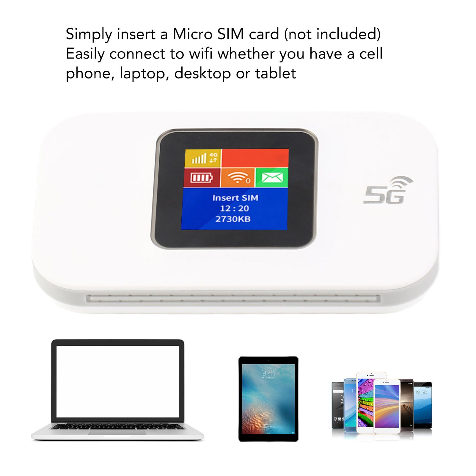 4G wifi di động wifi di động hotspot Router khe cắm thẻ Micro Sim 1.44in Màn hình màu cho điện thoại cho Linux