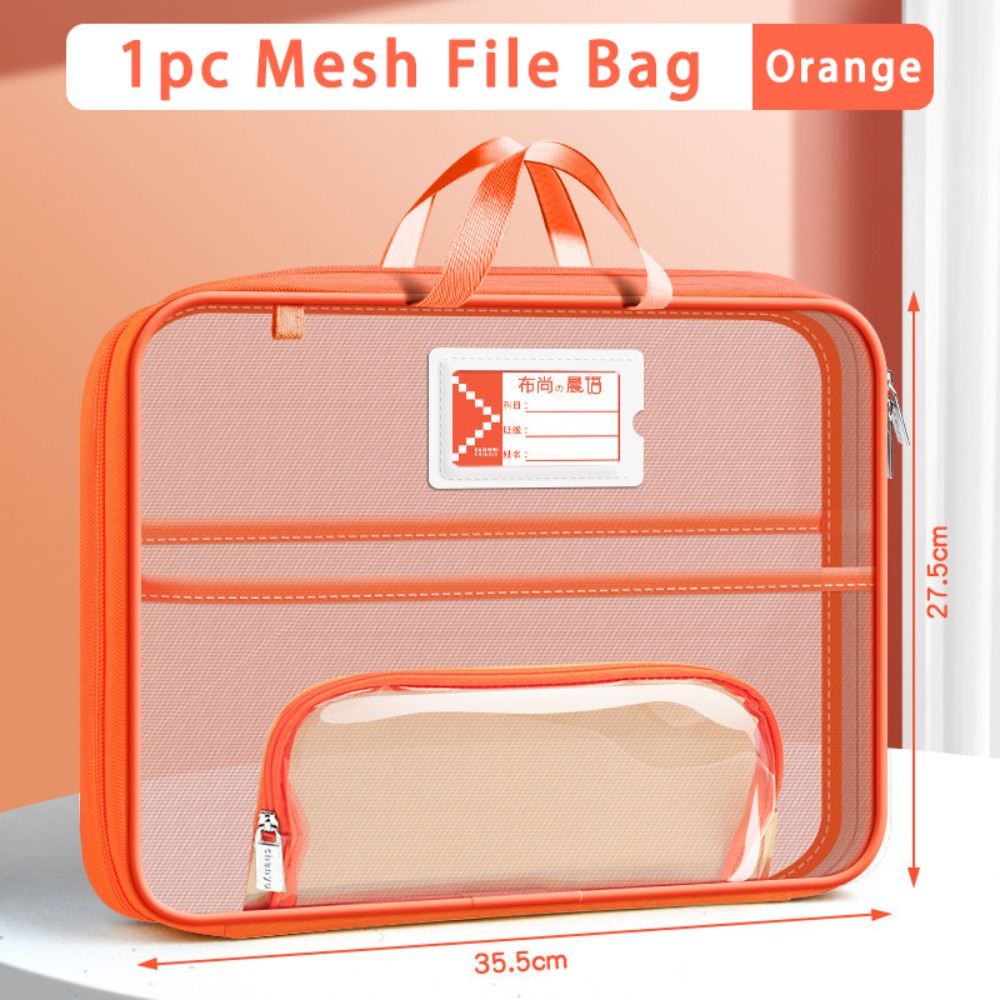 CLARO Mesh File Bag Large Opening Handheld Document Folder Multi-functional Stationery Organizer Bag Students