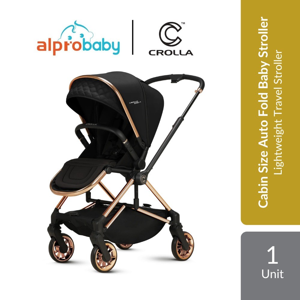 [ Alpro Baby ] Crolla ONE.1 Cabin Size Auto Fold Baby Stroller (Metallic Gold)