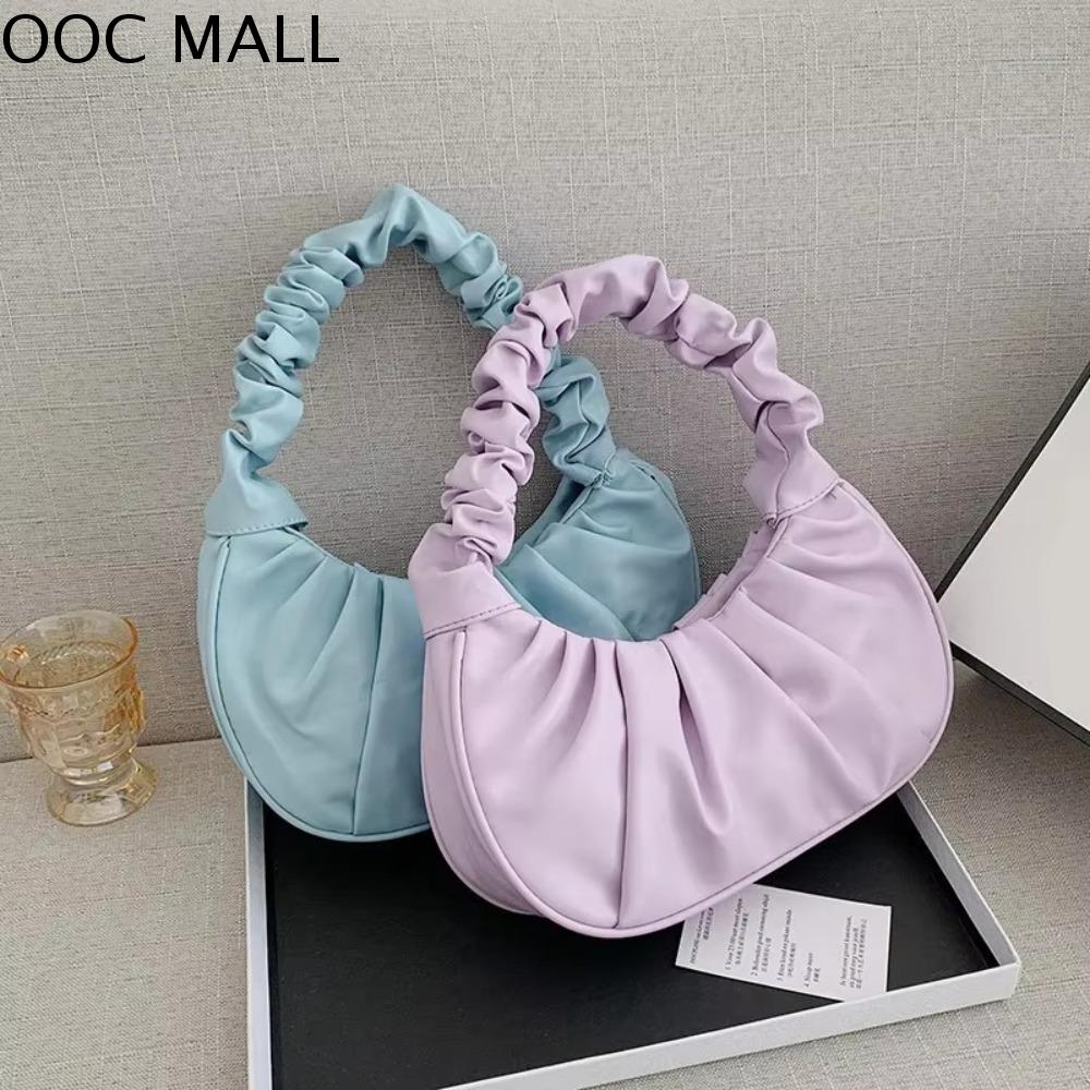 OOC Phong cách Hàn Quốc Túi xách xếp li Túi đựng điện thoại Hình vuông Túi Mây Đơn giản Trăng lưỡi liềm Túi đeo dưới nách bằng da PU Nữ