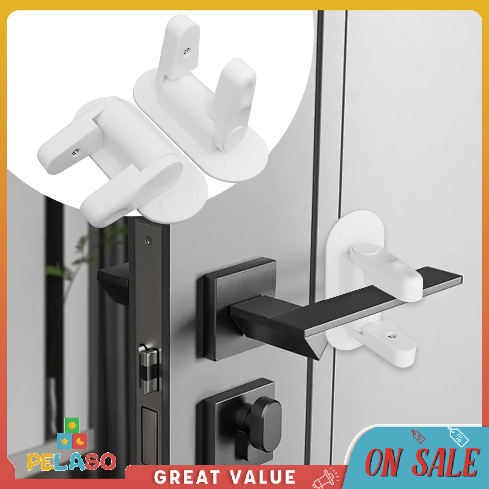 Pelaso 2 cái đòn bẩy cửa khóa đơn giản cài đặt cho babyproofing trẻ em hiệu suất cao bảo vệ tay nắm cửa phòng tắm phòng ngủ nhà bếp