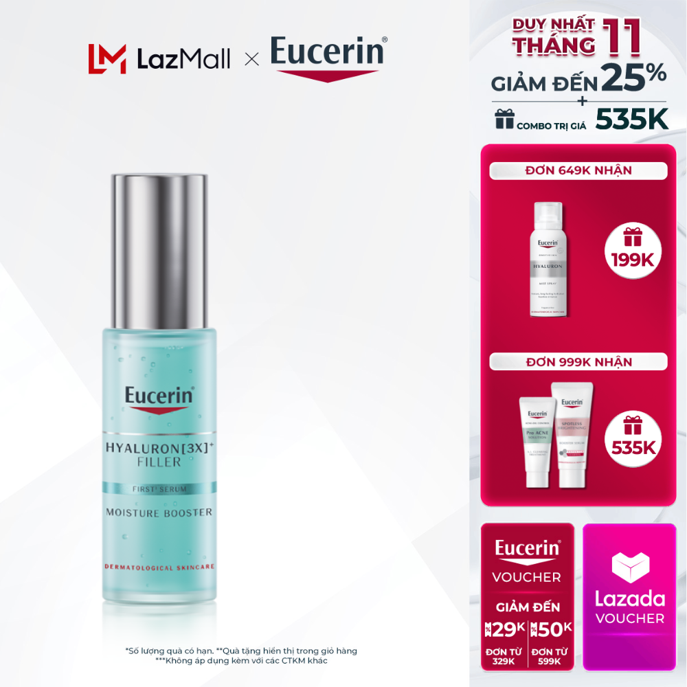 Tinh chất cấp ẩm & ngăn ngừa lão hóa Eucerin Hyaluron 3X - Filler Moisture Booster 30ml