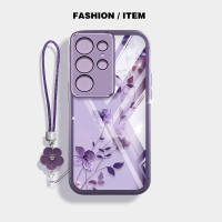 Callfire Anti fall colored shell For Samsung Galaxy S23 S24 S25 Plus S23 S24 S25 Ultra S23 S24 FE S23+ S24+ S25+ Phone Case Flower Vine Weaving lanyard Casing