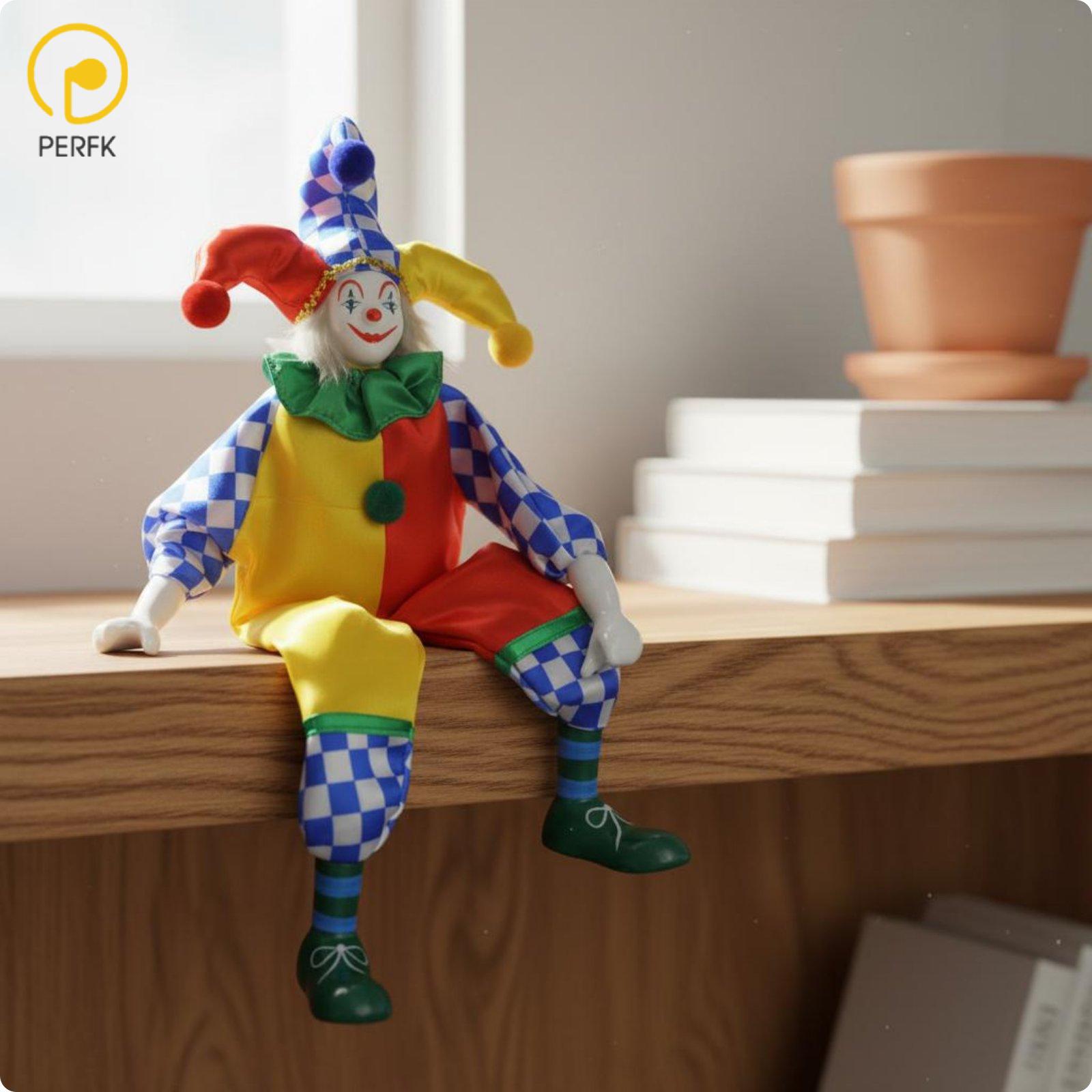 โมเดลฟิกเกอร์ อาร์ตทอย กล่องสุ่มของสะสม Perfk Circus Clown Figurine Miniature Decor Art Toy Figure for Dollhouse Accessories and Room Ornament