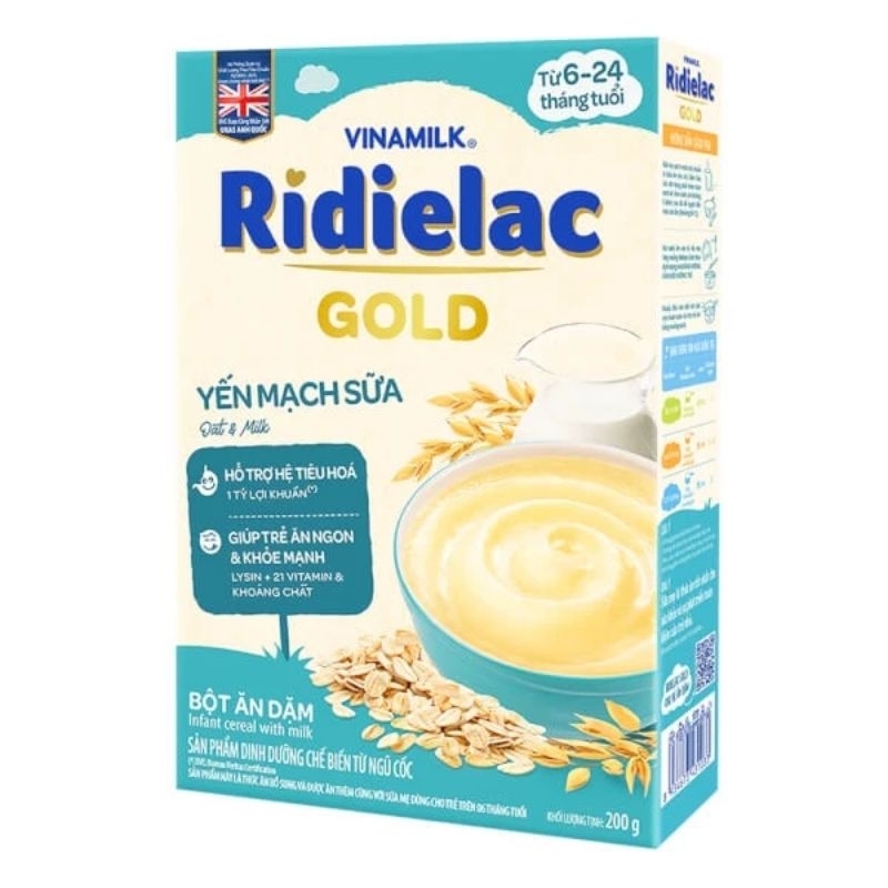 Bột ăn dặm Vinamilk Ridielac Gold Yến Mạch Sữa 200g
