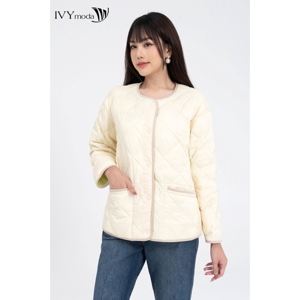  PADDED QUILTED JACKET - Áo khoác phao 2 mặt IVY Moda MS 70B8898 