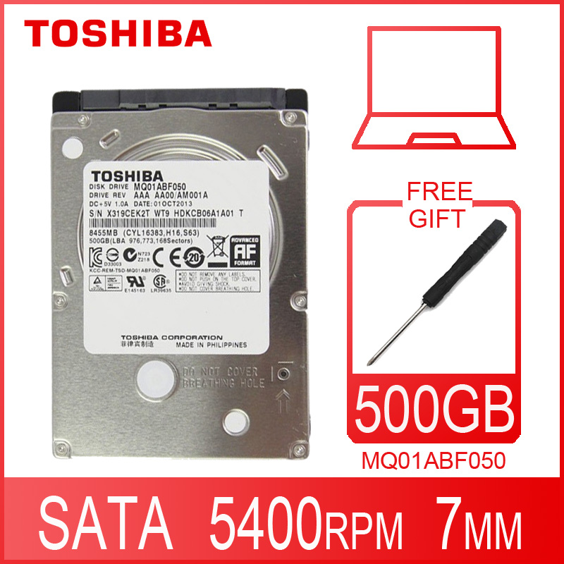 Máy tính xách tay Toshiba Ổ đĩa cứng 500GB 500g Ổ cứng trong HD 2.5 "5400 RPM 8M bộ nhớ cache 7mm SA