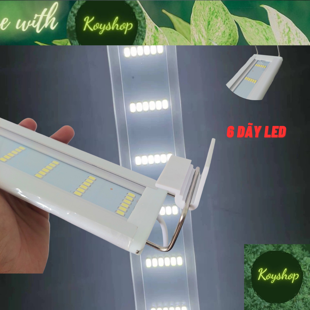 Đèn bể cá 6 dãy led 20cm - 90cm cho hồ cá, hồ thủy sinh từ 20 đến 90cm