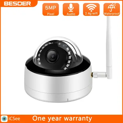 BESDER FHD 5MP Wifi Camera 3MP Audio Record IP Speed Dome Camera 12PCS IR LED Built- in Microphone 1080P P2P ONVIF Security Camera
