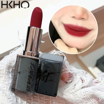 Hkho môi lì dính mềm ống vuông Son môi độ bão hòa thấp môi lì son bóng không thấm nước bền lâu Son môi dưỡng