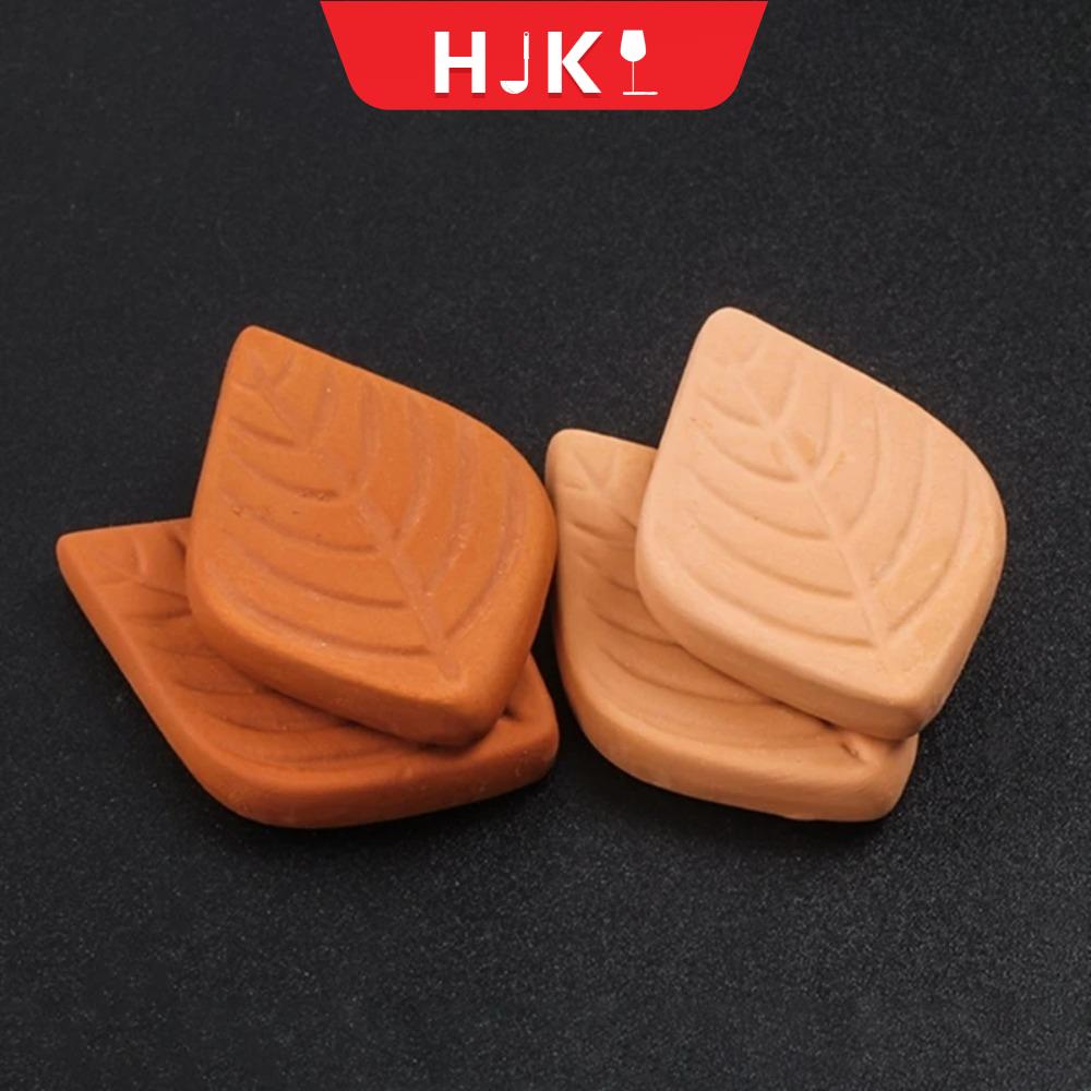 HJKL 3Pcs Đất Sét Dụng cụ giữ đường màu nâu Chống ẩm Tái sử dụng Máy tạo độ ẩm trà Di động Thiết kế hình chiếc lá Dụng cụ tiết kiệm Muối Gia vị