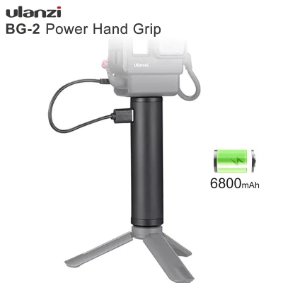 ULANZI BG-2 6800mAh Power Hand Grip Selfie Stick Powerbank Battery Charger for GoPro HERO 10 9 8 7 6 5 / DJI OSMO POCKET ACTION Camera