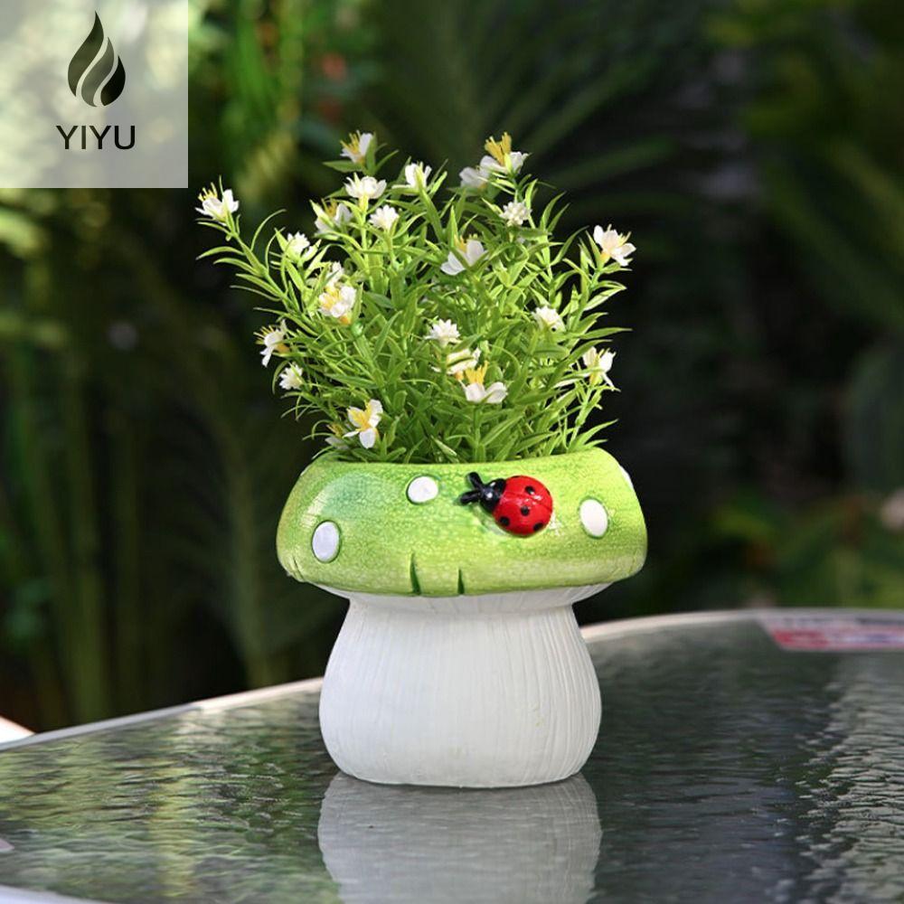 YIYU Exquisite Mushroom Vase Creative Modern Hydroponic Plant Utensils Flower Arrangement Container Ceramic Flower Pot Succulent Harga  46 Ringgit*Penghantaran Percuma