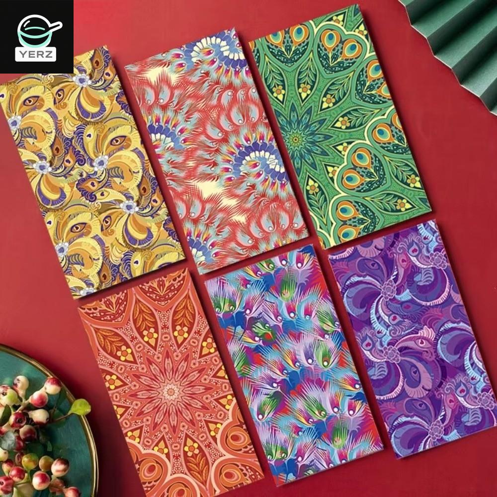 YERZ bao lì xì 2026 bao lì xì tết độc lạ 6pcs Phim hoạt hình Phong bì Eid Mubarak Mẫu mã thanh lịch 
