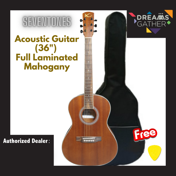SEVENTONES - Acoustic Guitar (36) Travel Size Full Laminated Mahogany Malaysia
